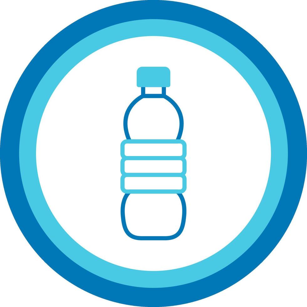 Water Bottle Blue Tone Circle Icon vector