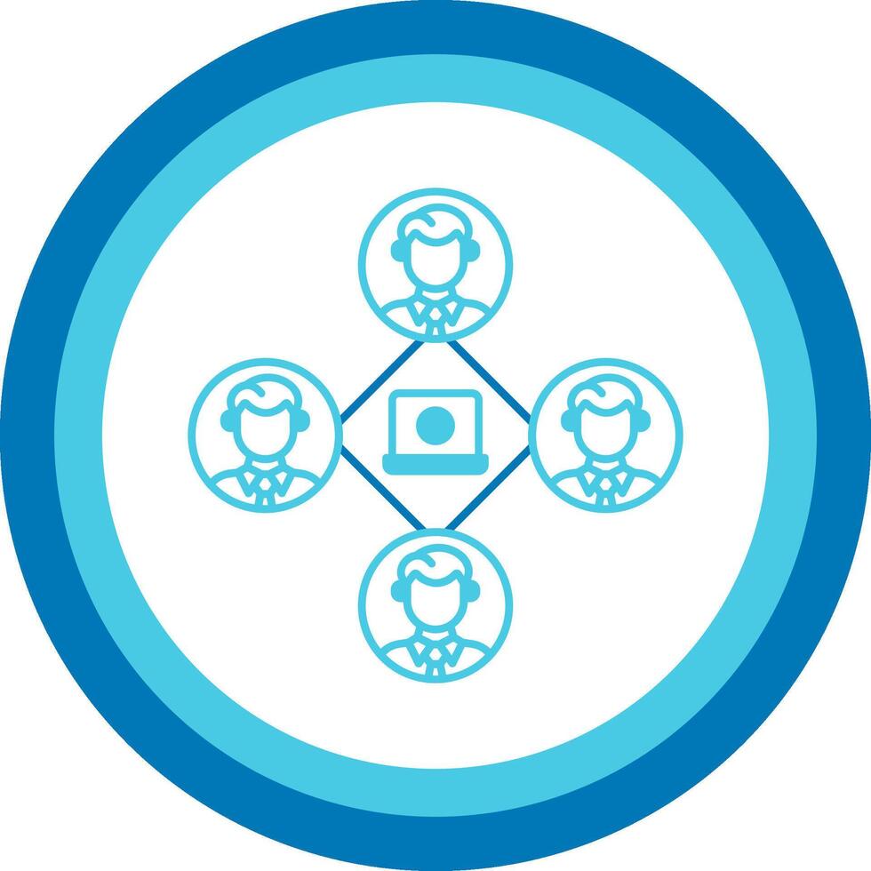 Remote Job Blue Tone Circle Icon vector