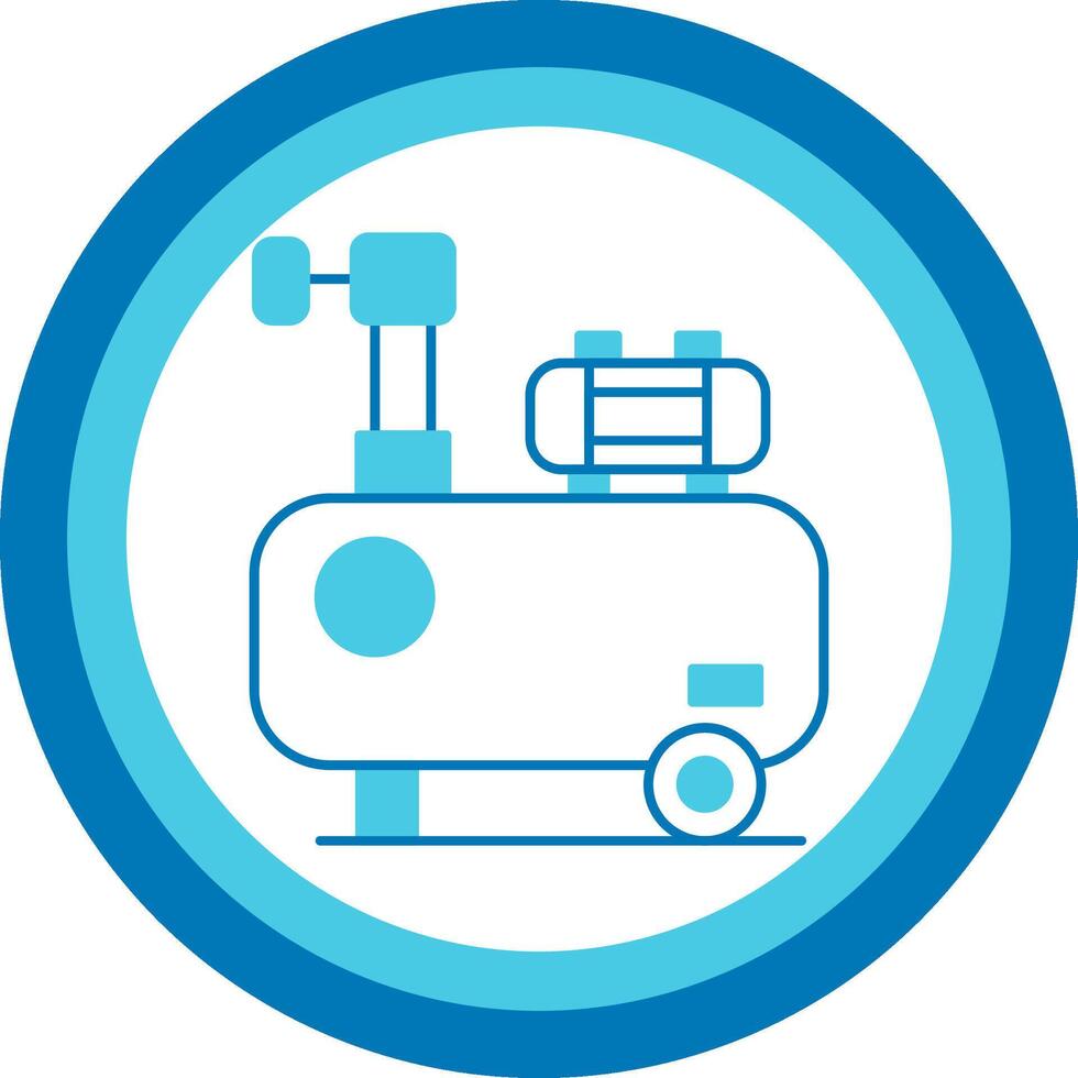Air Compressor Blue Tone Circle Icon vector