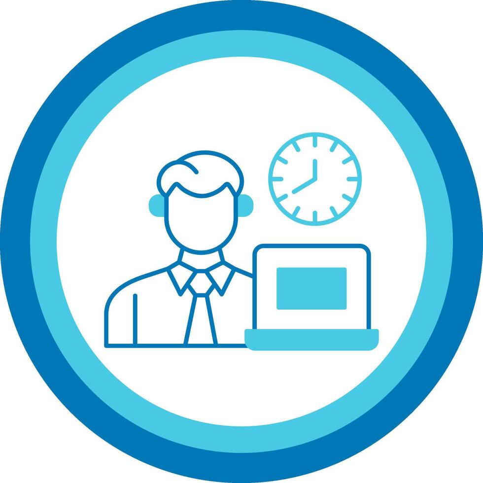 Office Working Hours Blue Tone Circle Icon vector