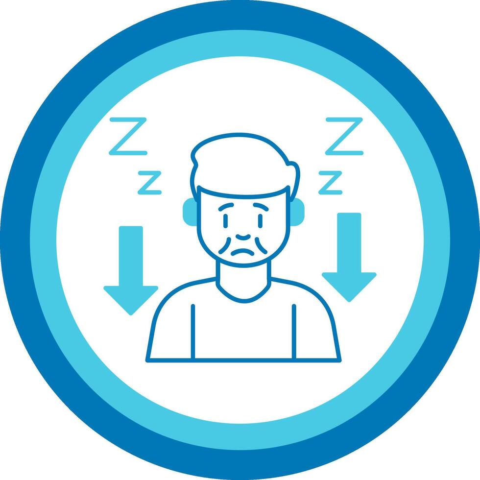Tiredness Blue Tone Circle Icon vector