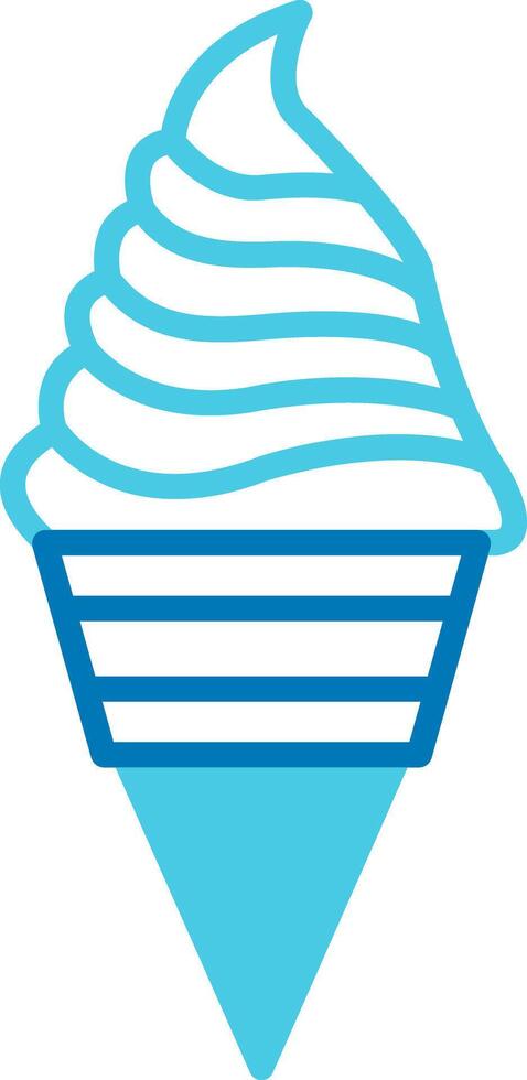 Ice Cream Blue Tone Circle Icon vector