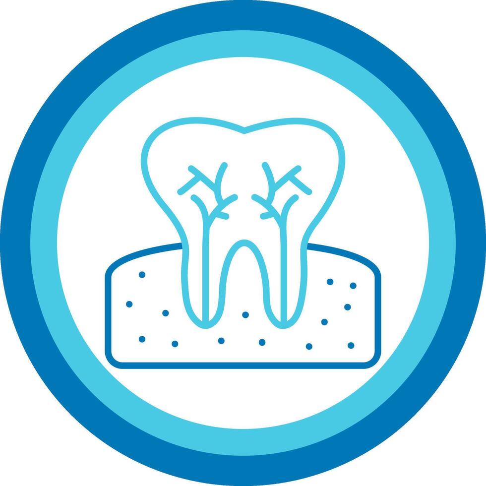 Tooth Blue Tone Circle Icon vector