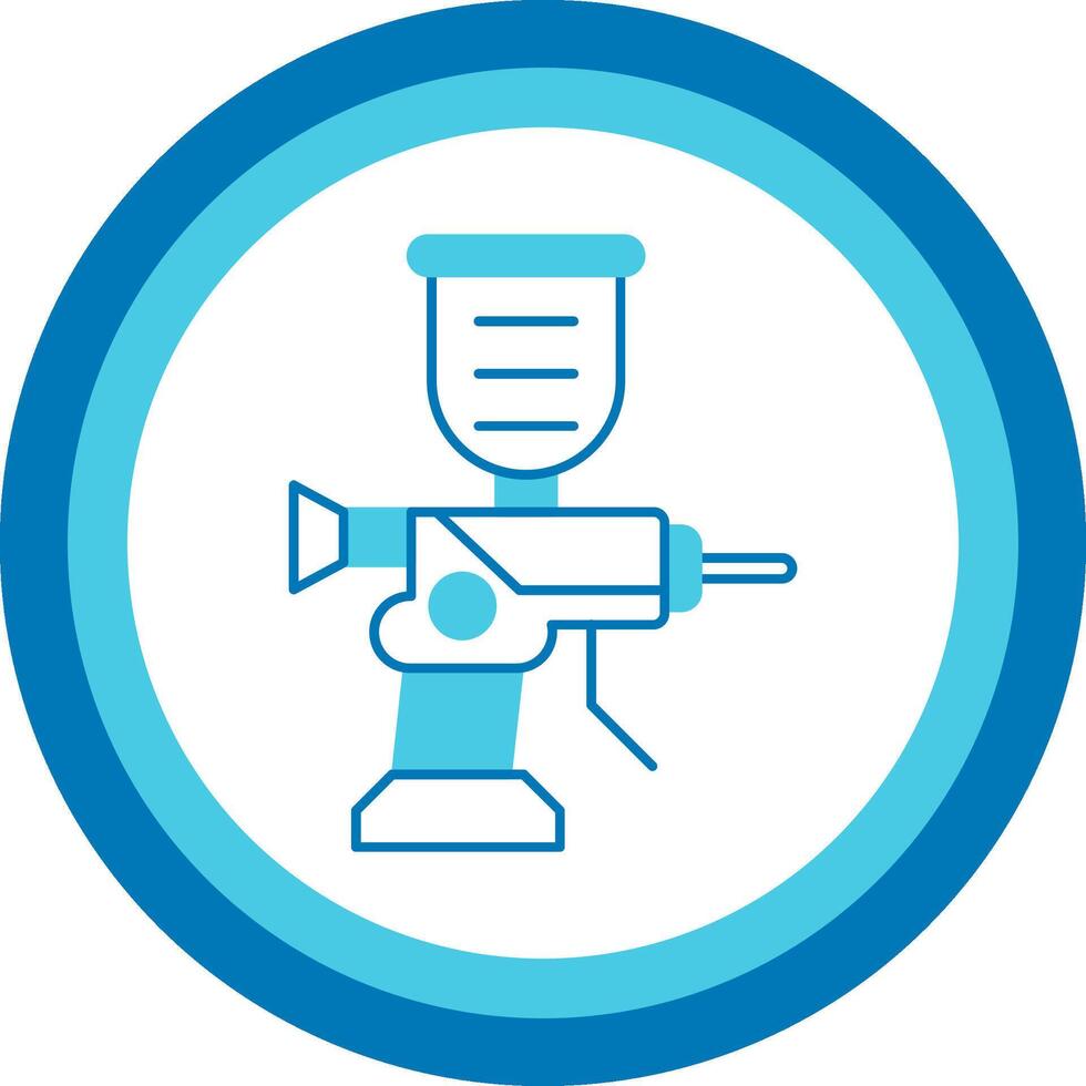 Paint Spray Blue Tone Circle Icon vector