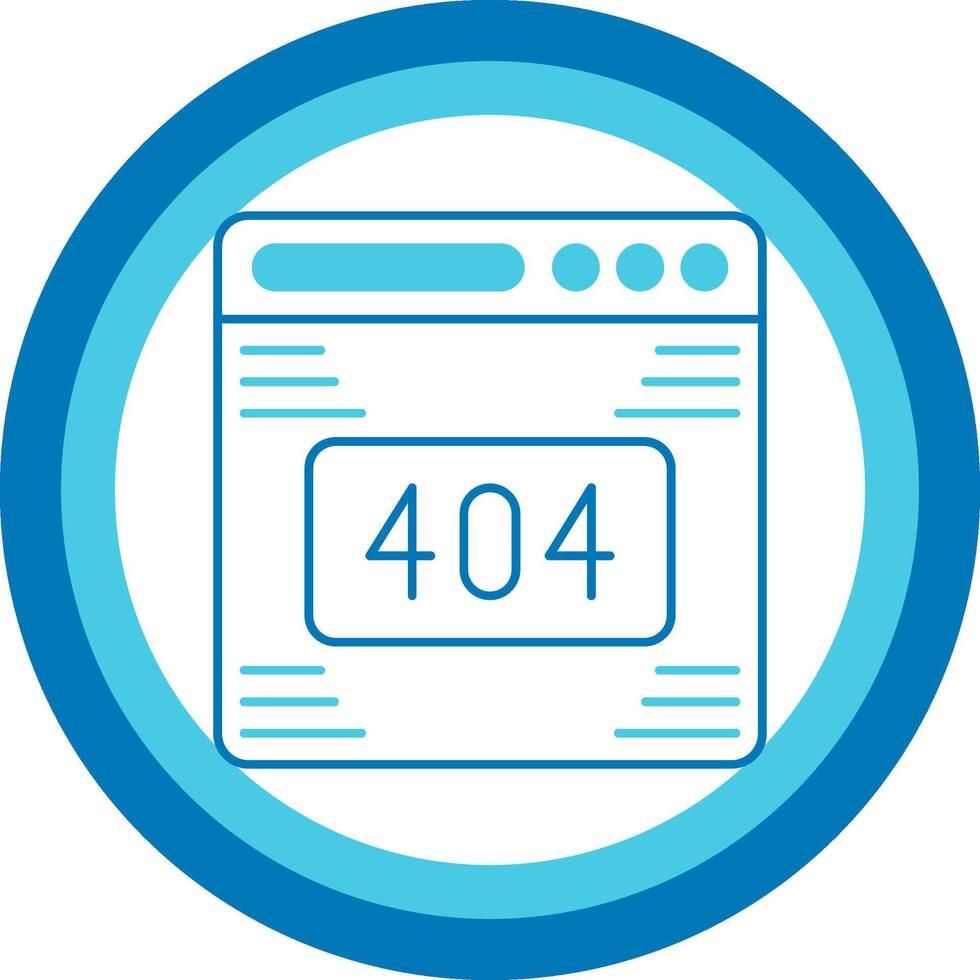 404 Error Blue Tone Circle Icon vector