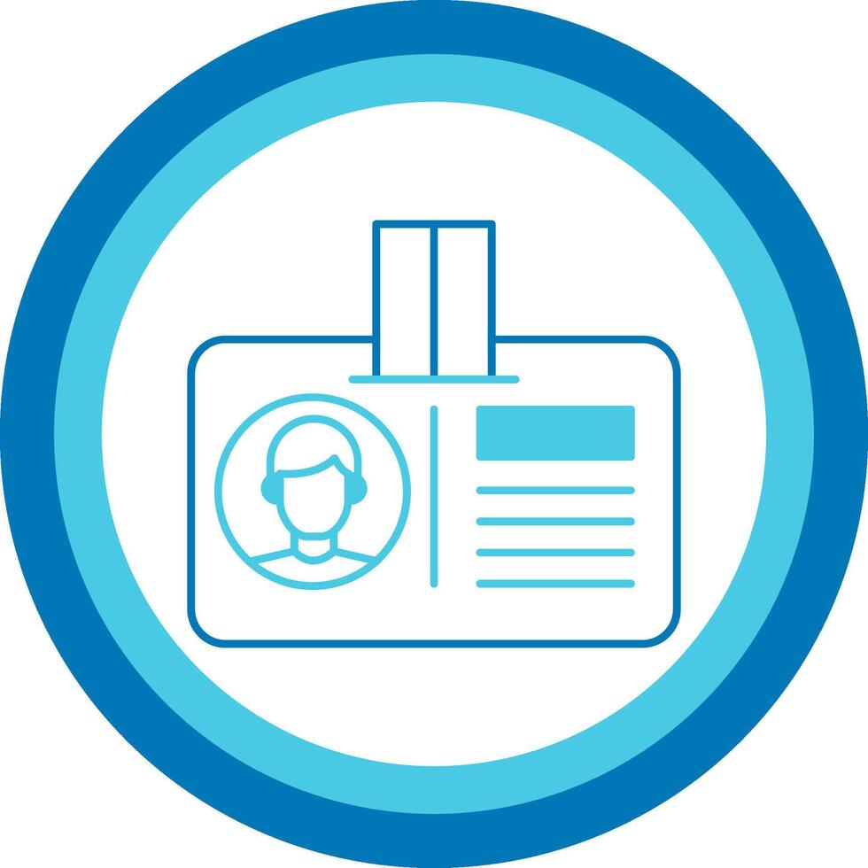 Id Card Blue Tone Circle Icon vector