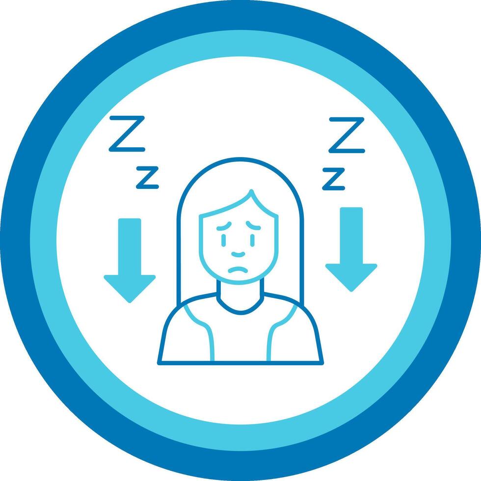 Tiredness Blue Tone Circle Icon vector