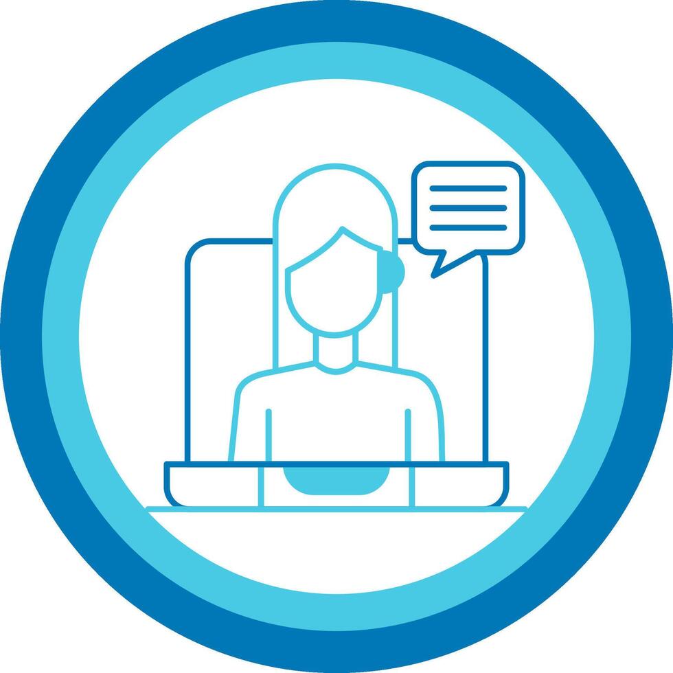 Virtual Meeting Blue Tone Circle Icon vector