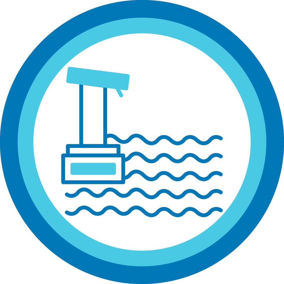 Diving Board Blue Tone Circle Icon vector