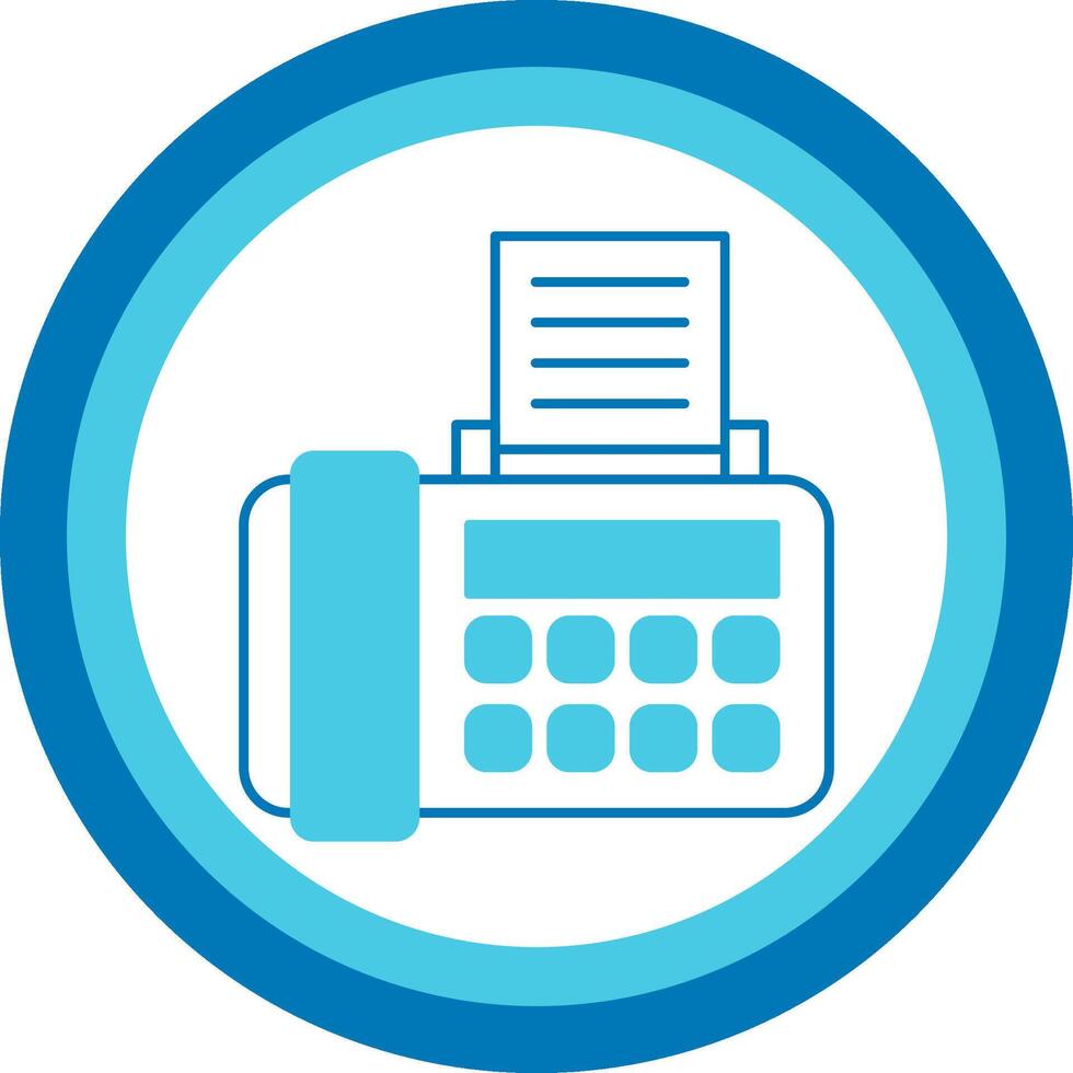 Fax Blue Tone Circle Icon vector