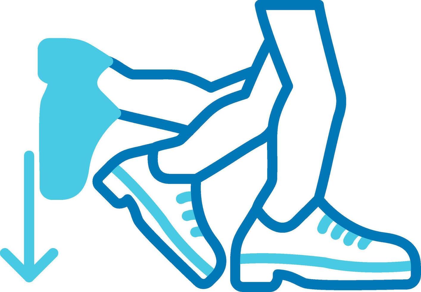 Toe Beat Blue Tone Circle Icon vector