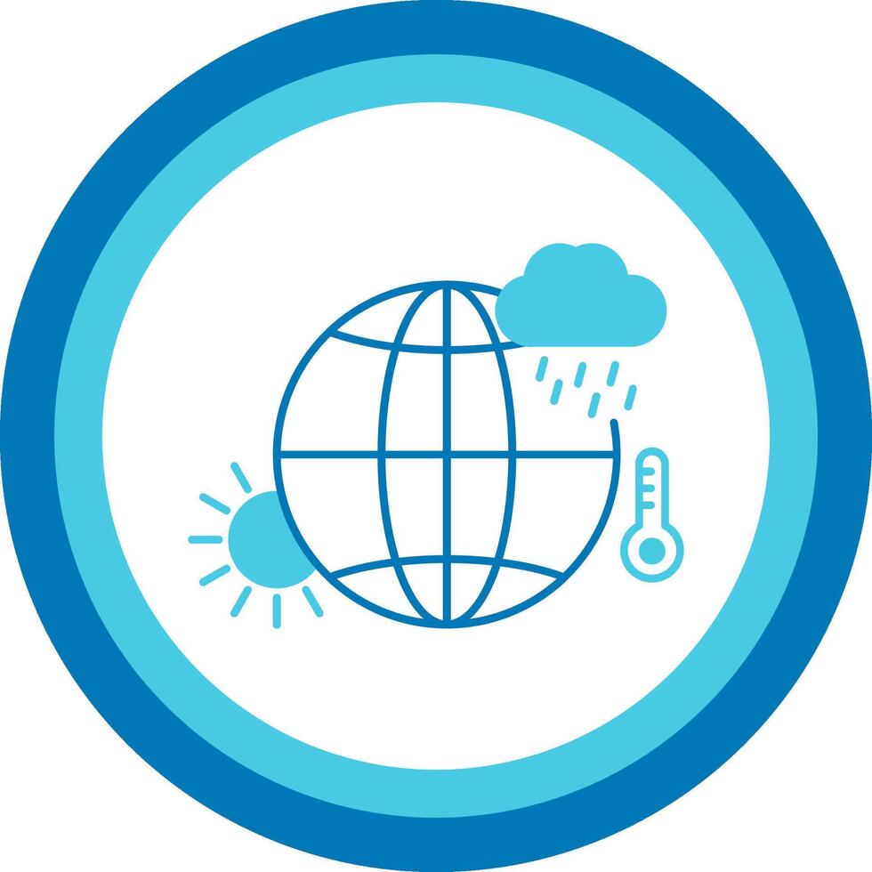 Climate Change Blue Tone Circle Icon vector