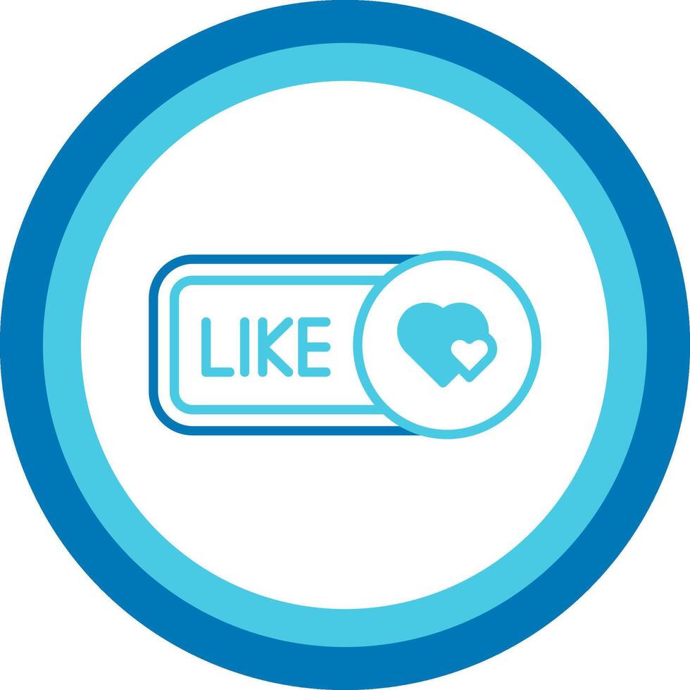 Like Blue Tone Circle Icon vector