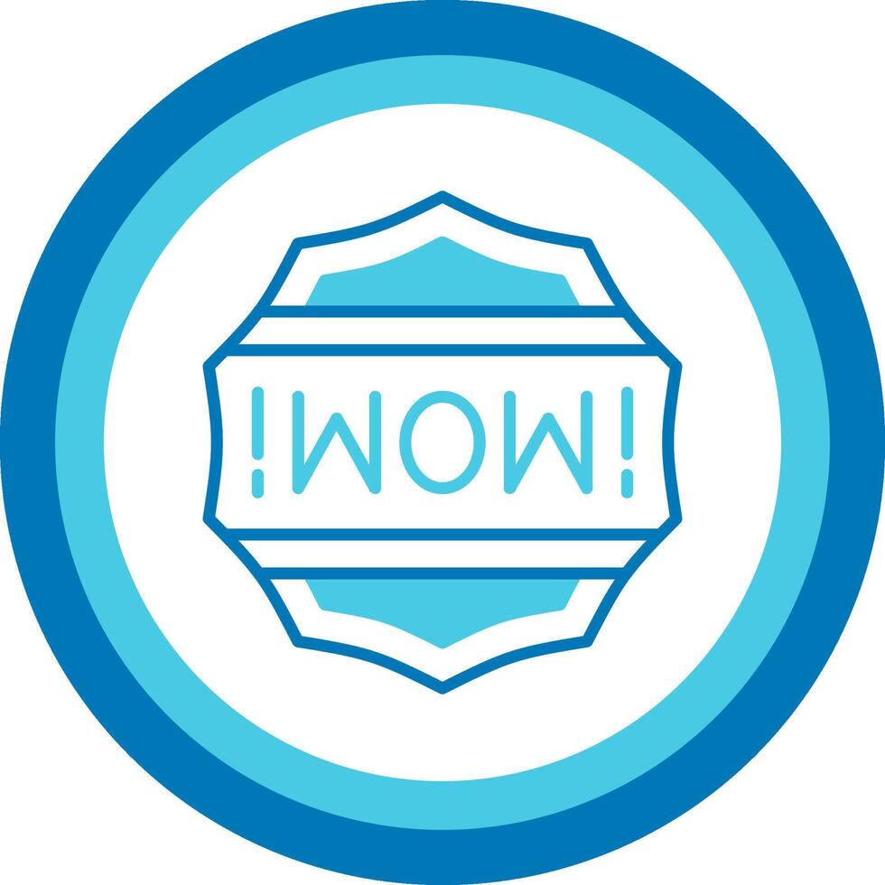 Wow Blue Tone Circle Icon vector
