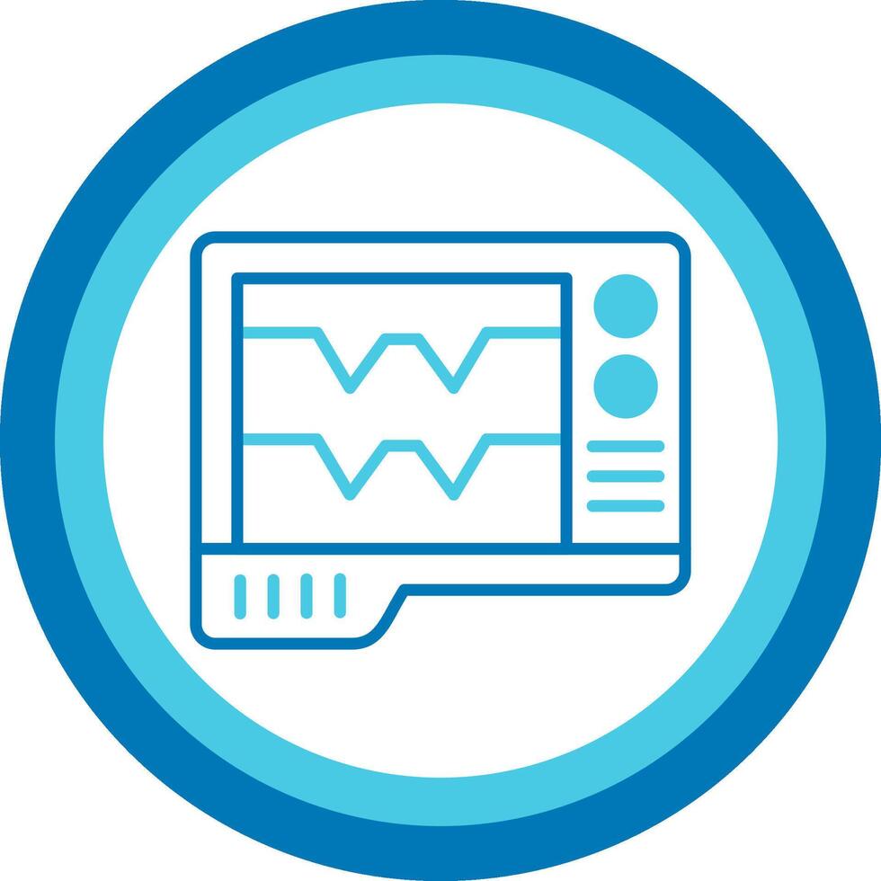Ecg Blue Tone Circle Icon vector