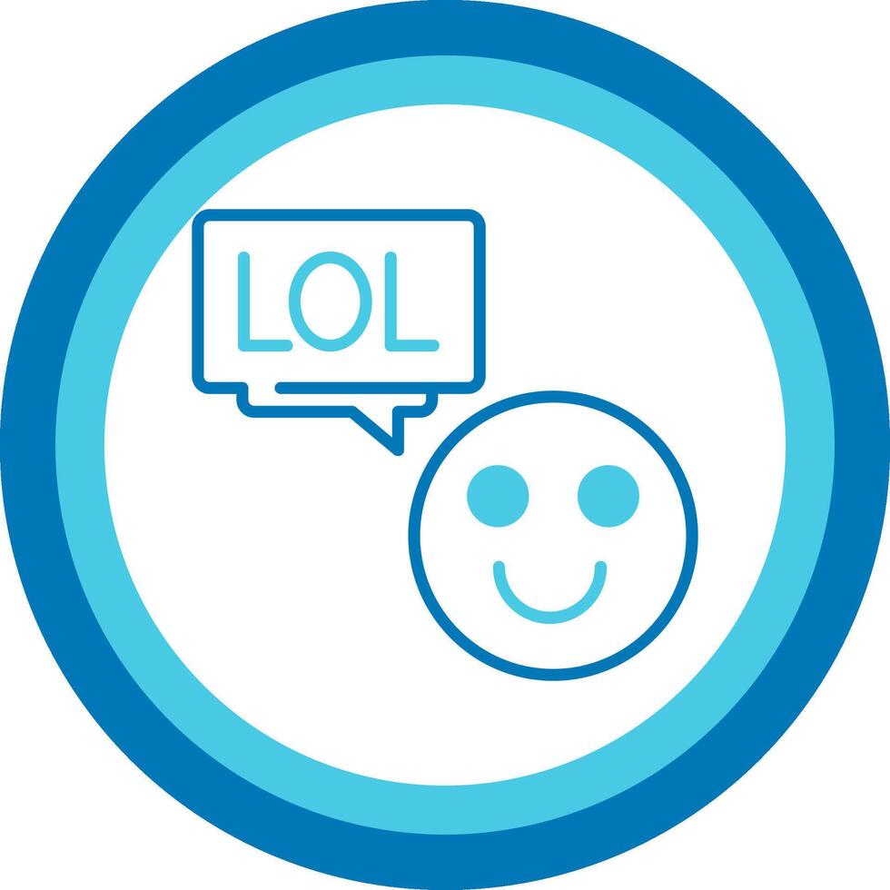 Lol Blue Tone Circle Icon vector