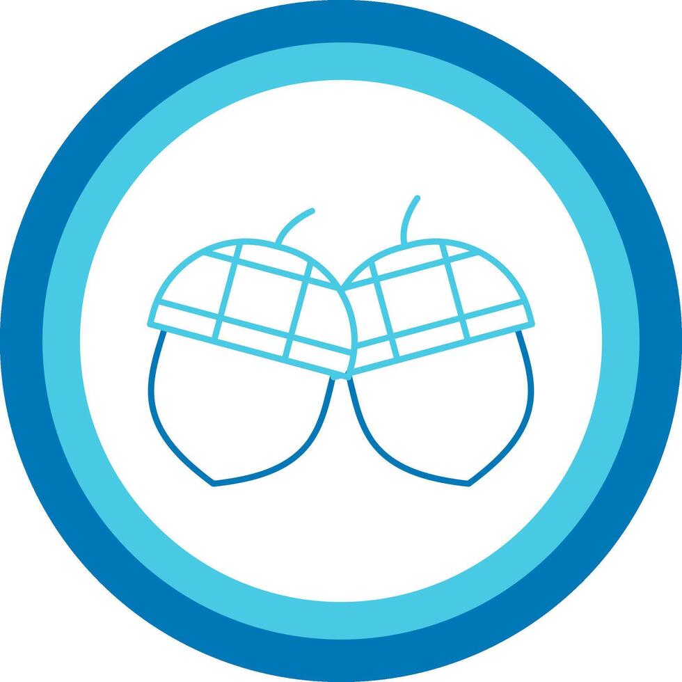 Acorn Blue Tone Circle Icon vector