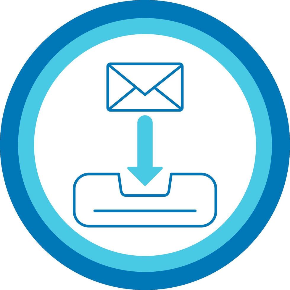 Inbox Blue Tone Circle Icon vector