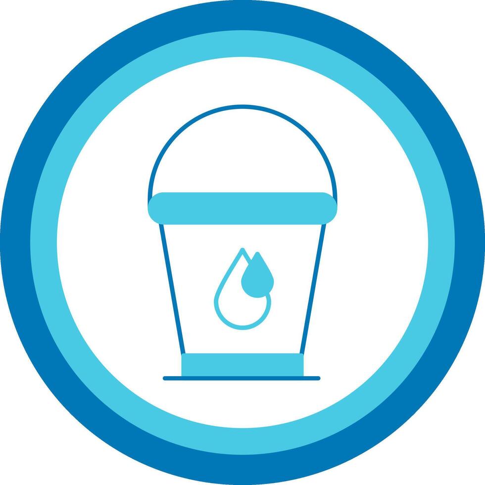 Water Bucket Blue Tone Circle Icon vector