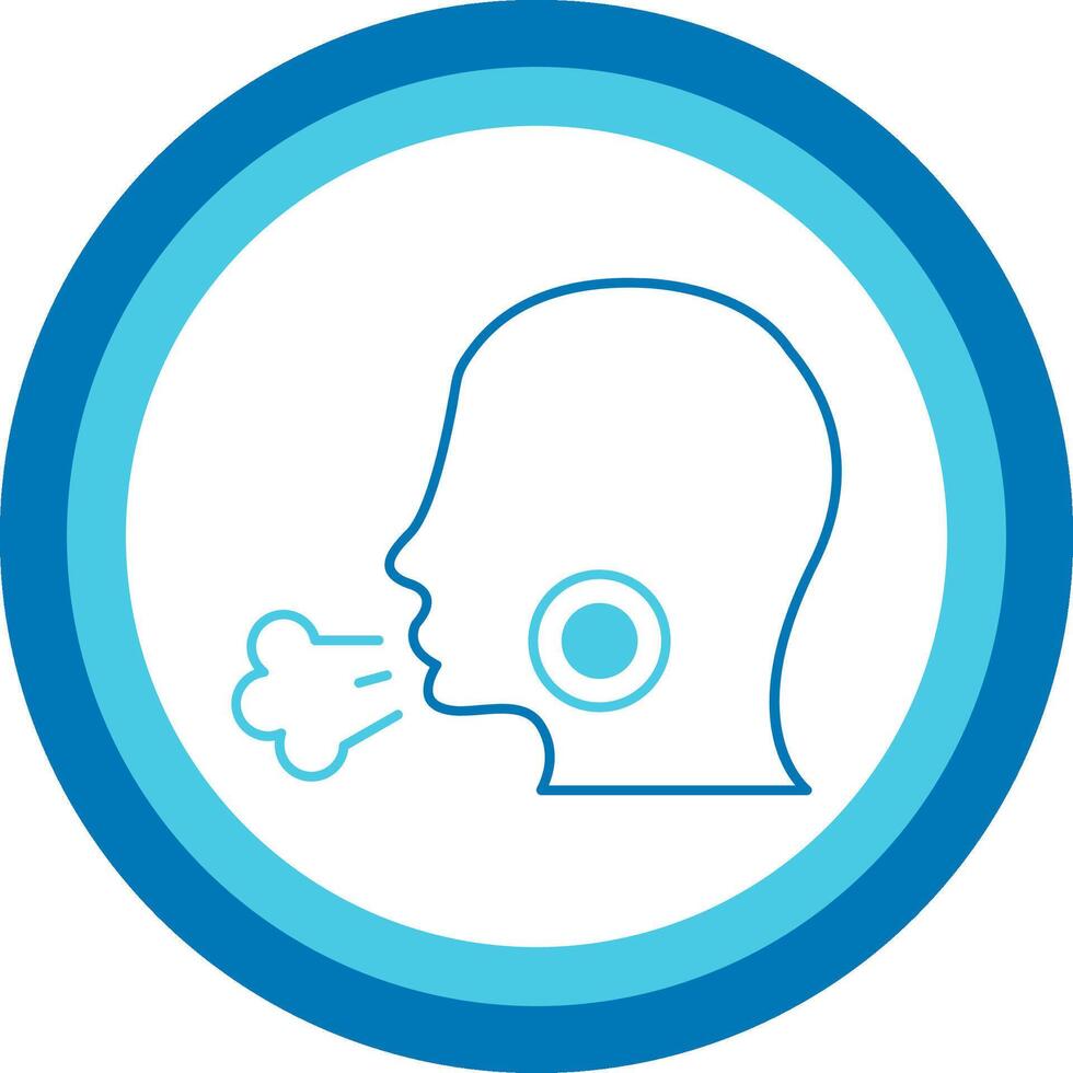 Cough Blue Tone Circle Icon vector