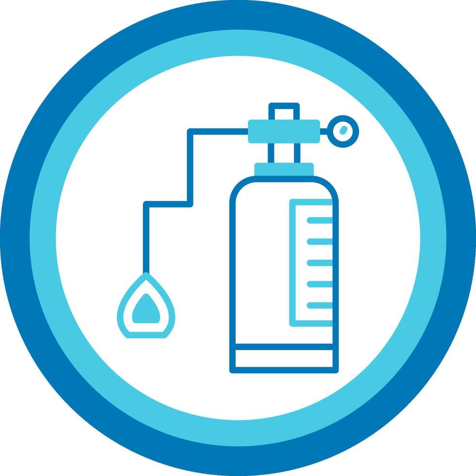 Oxygen Tank Blue Tone Circle Icon vector