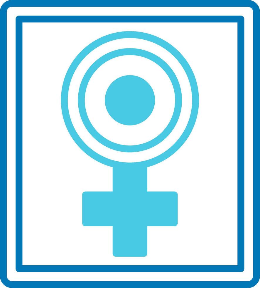 Girl Power Blue Tone Circle Icon vector