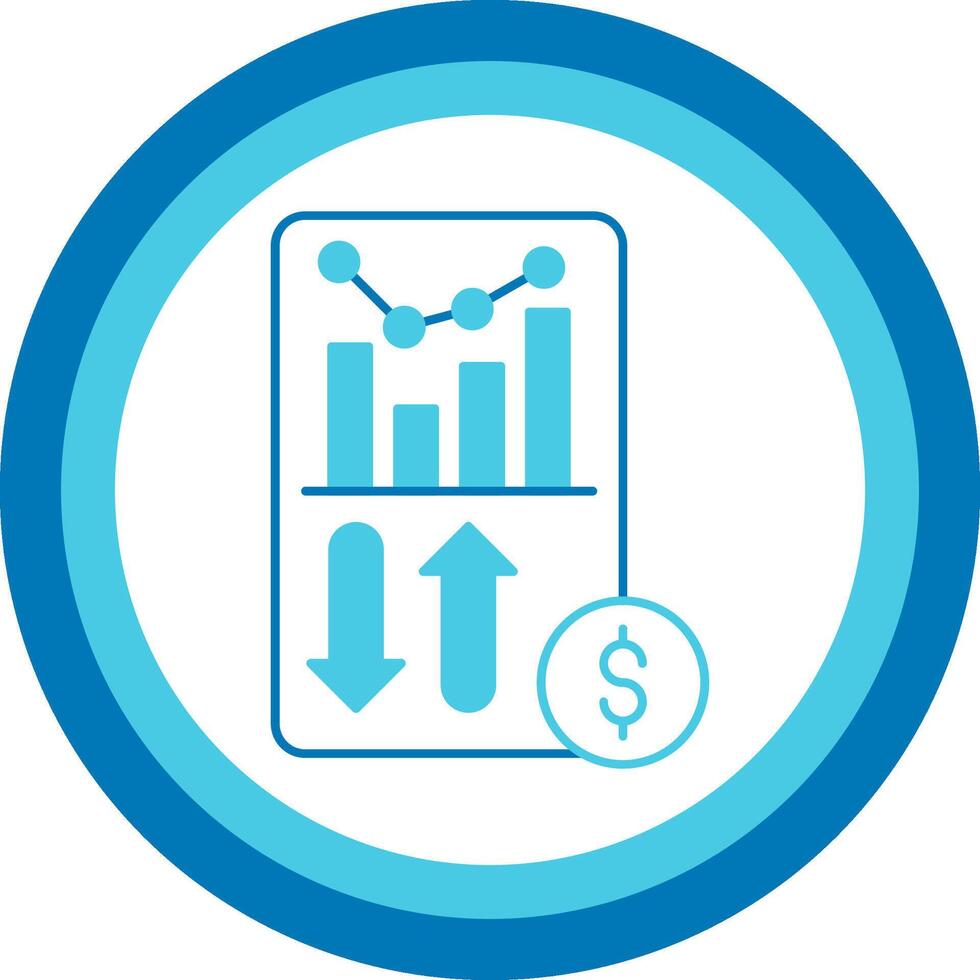 Sales Report Blue Tone Circle Icon vector