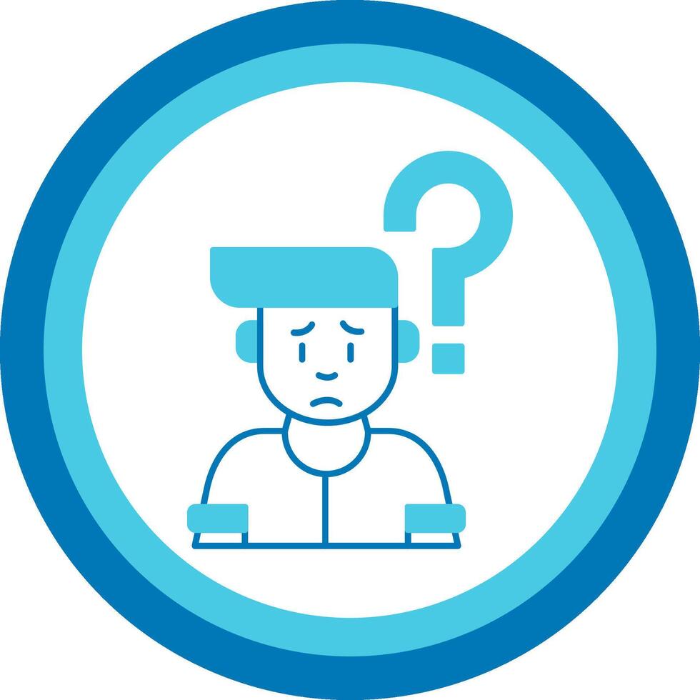 Confusion Blue Tone Circle Icon vector