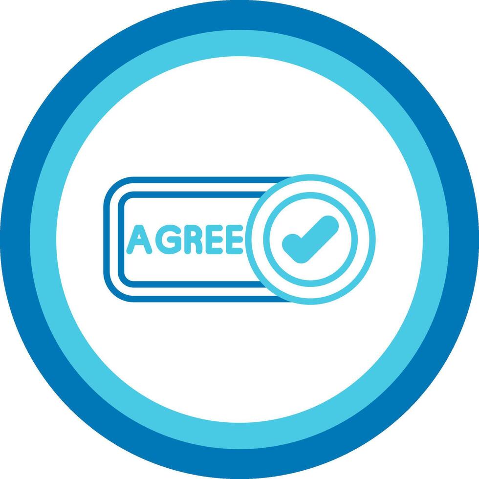Agree Blue Tone Circle Icon vector