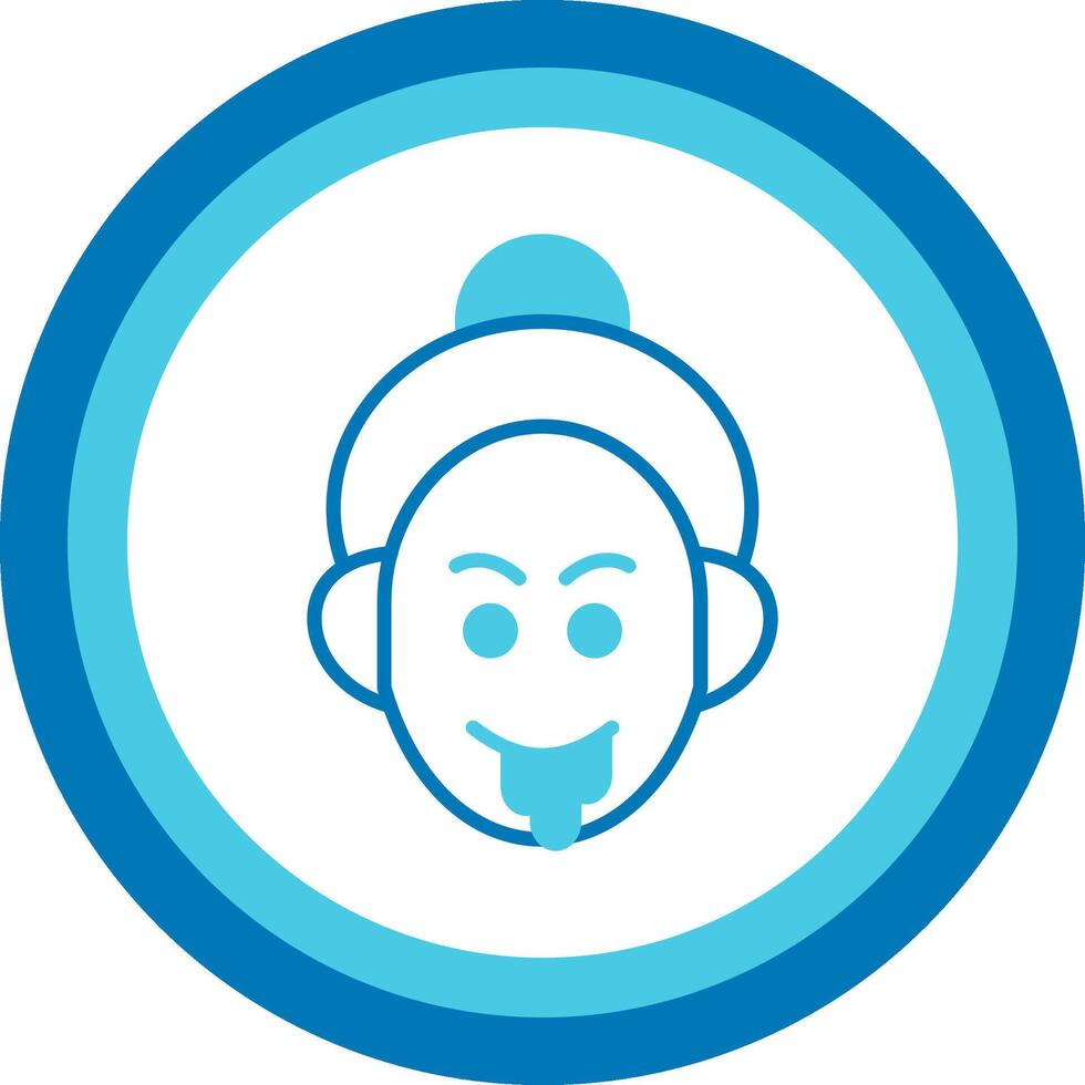 Drooling Blue Tone Circle Icon vector