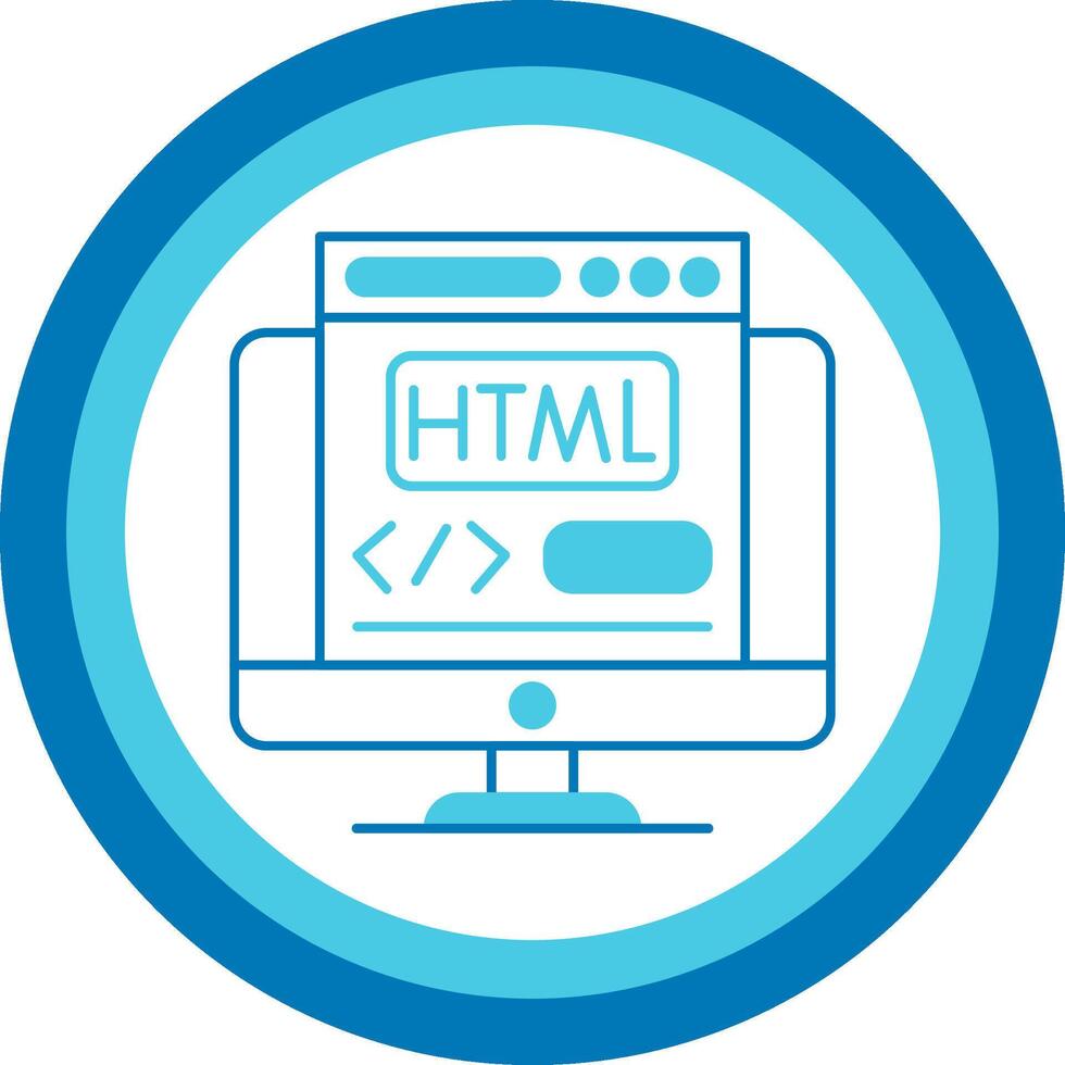 Html Blue Tone Circle Icon vector