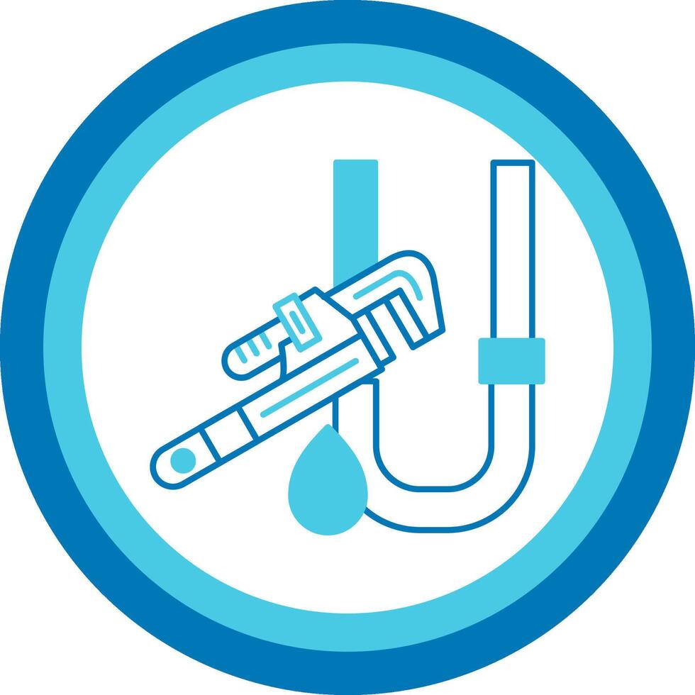 Pipe Repair Blue Tone Circle Icon vector