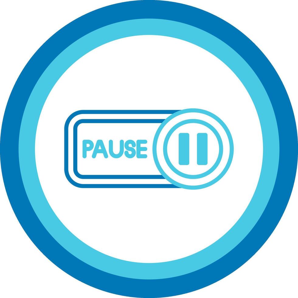 Pause Blue Tone Circle Icon vector