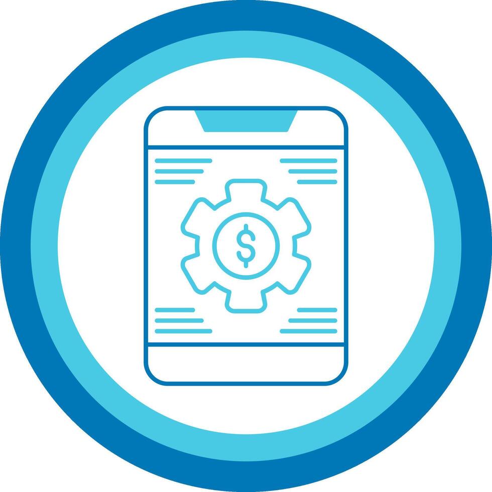 Banking App Settings Blue Tone Circle Icon vector