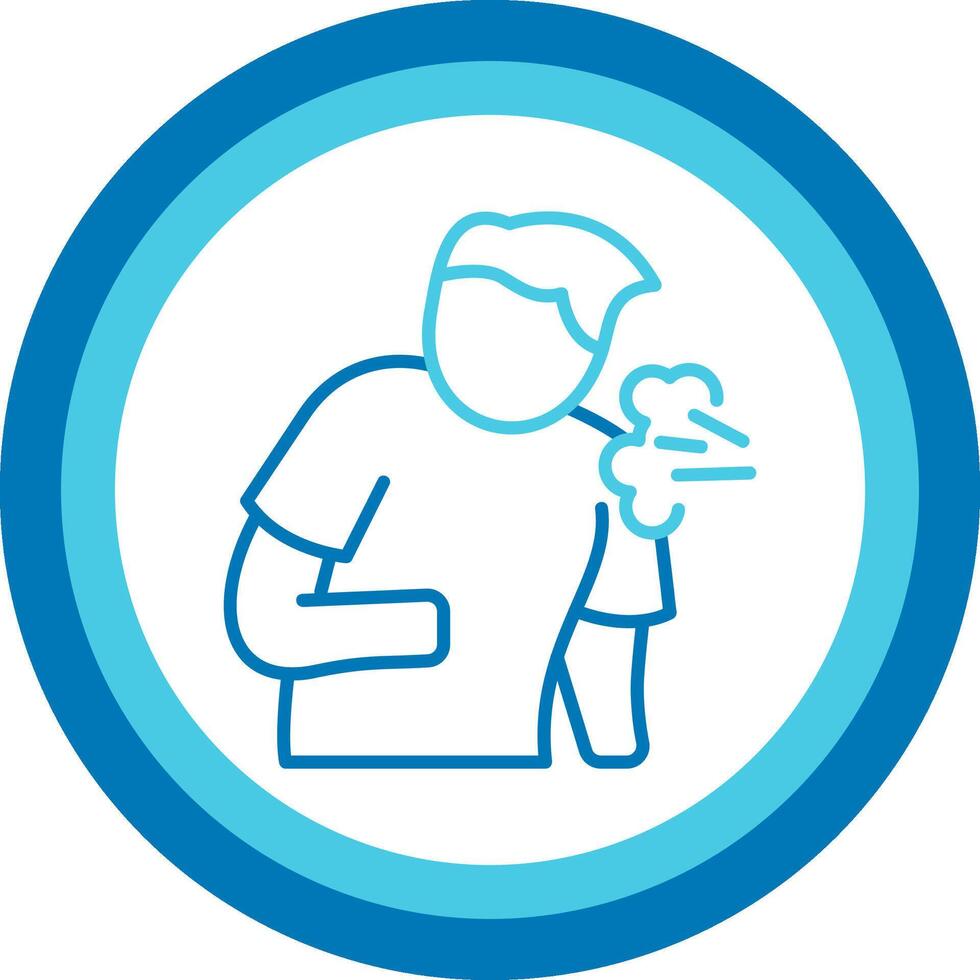 Cough Blue Tone Circle Icon vector