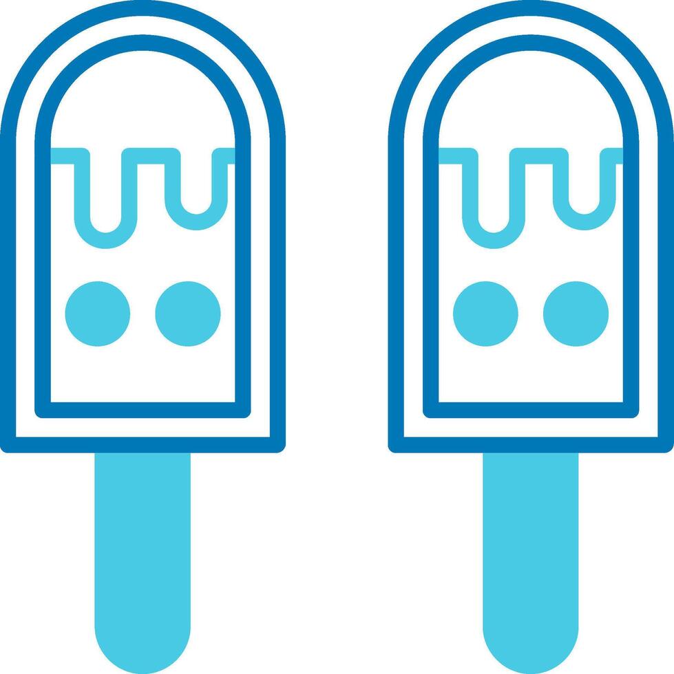 Ice Cream Blue Tone Circle Icon vector