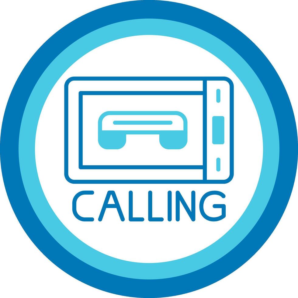 Calling Blue Tone Circle Icon vector