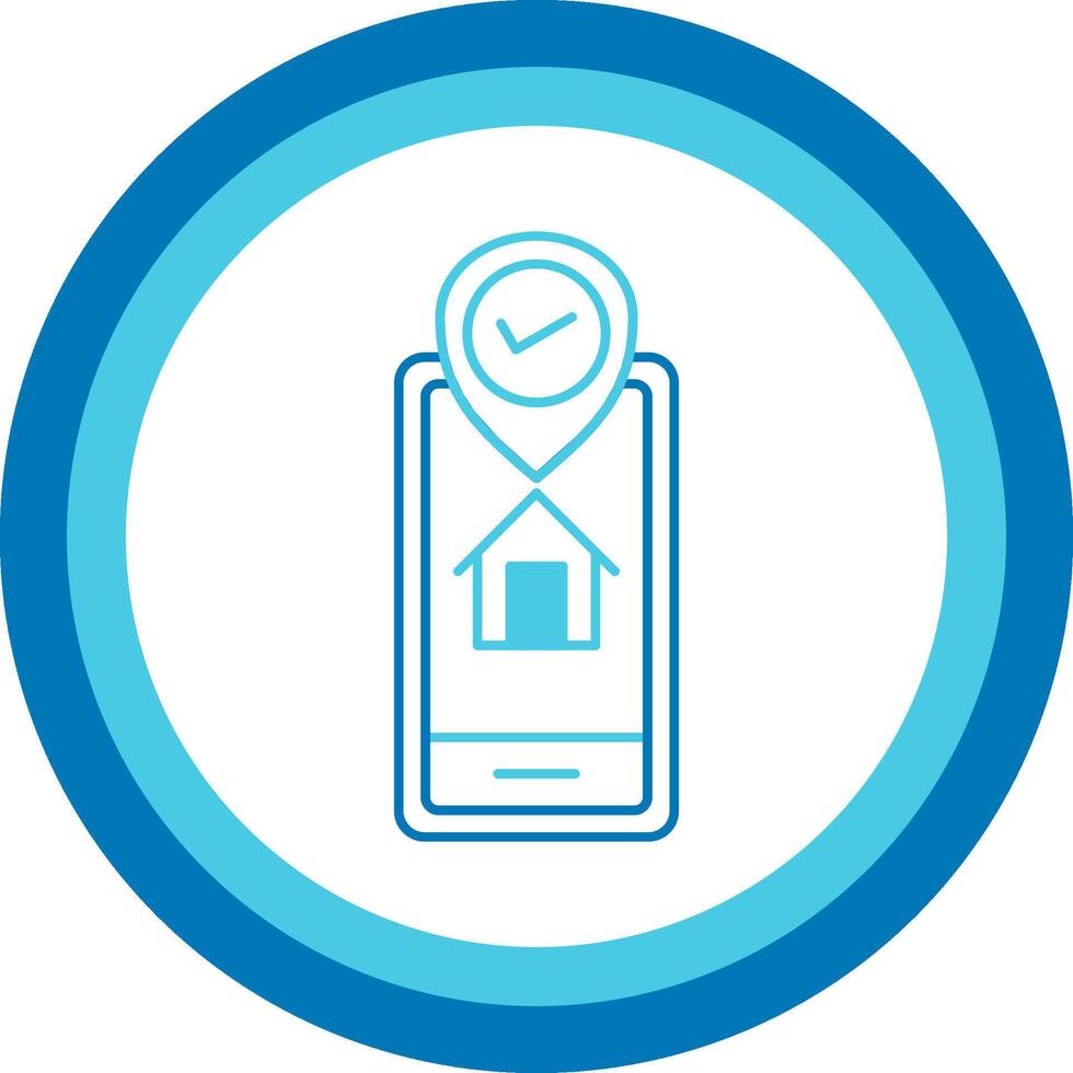 Gps Tracker Blue Tone Circle Icon vector
