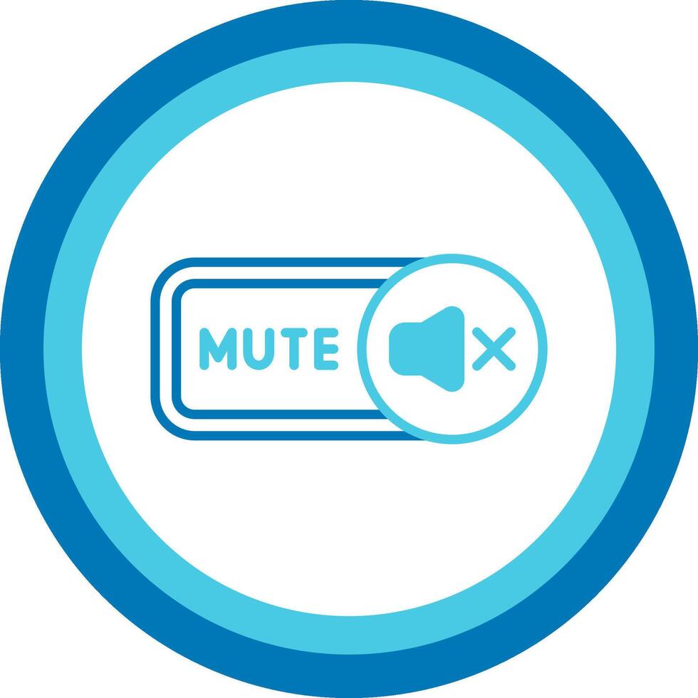 Mute Blue Tone Circle Icon vector