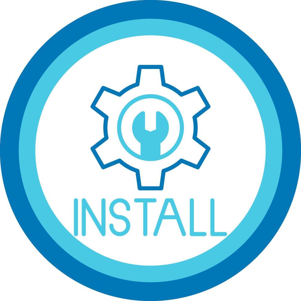 Install Blue Tone Circle Icon vector