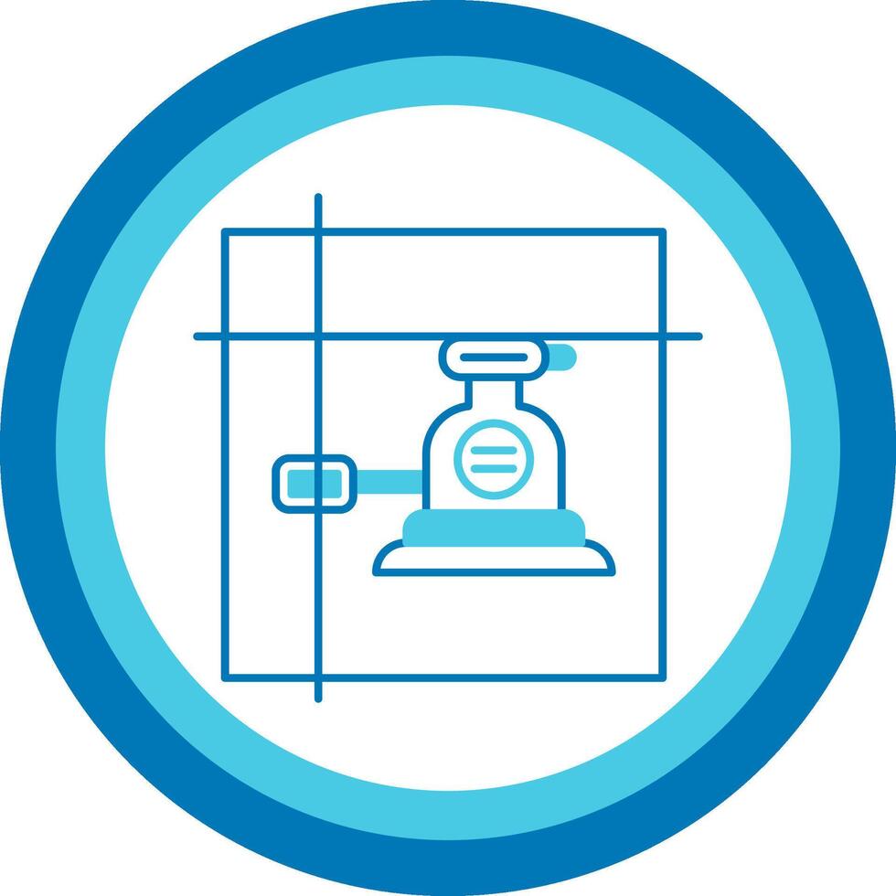 Laser Level Blue Tone Circle Icon vector