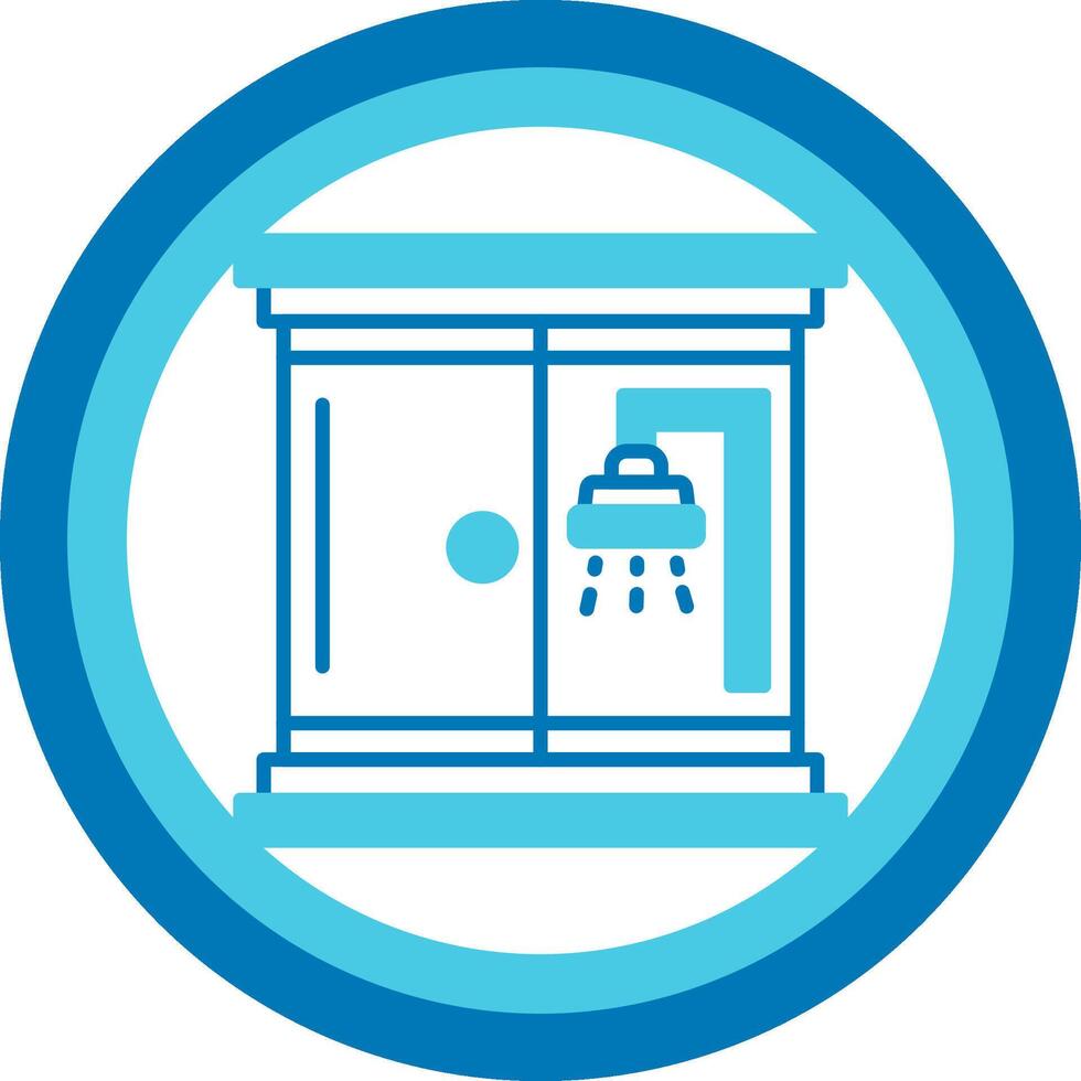 Shower Room Blue Tone Circle Icon vector