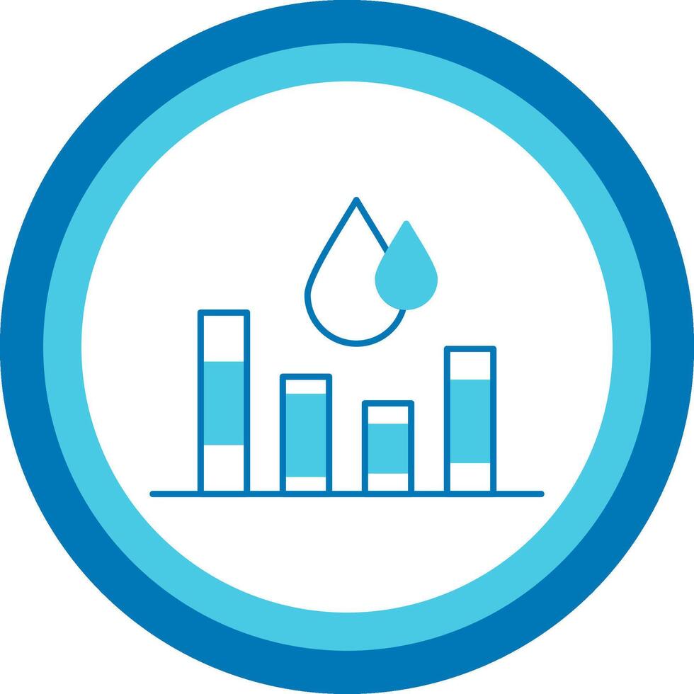 Water Stats Blue Tone Circle Icon vector