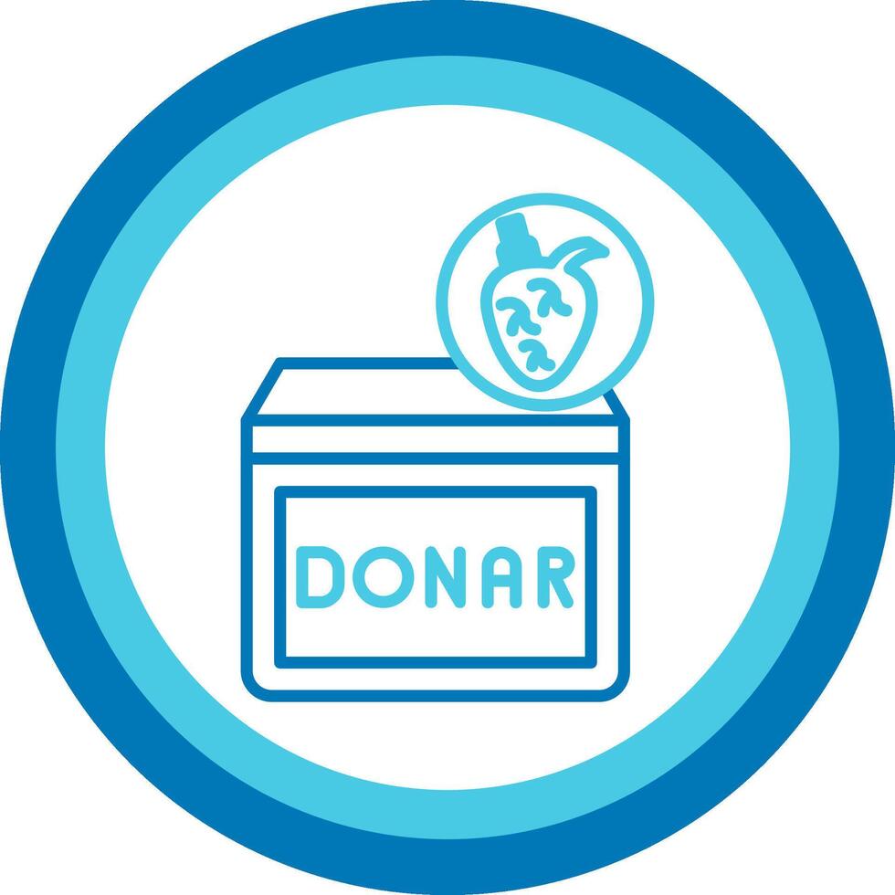 Heart Donar Blue Tone Circle Icon vector