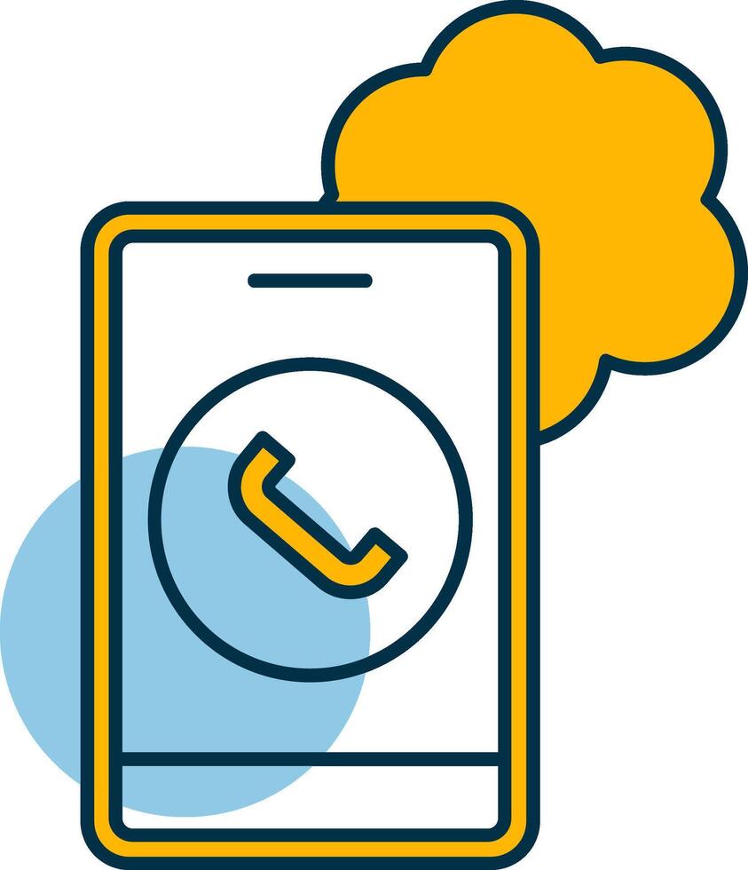 Cloud Based Calling Shapes Icon vector