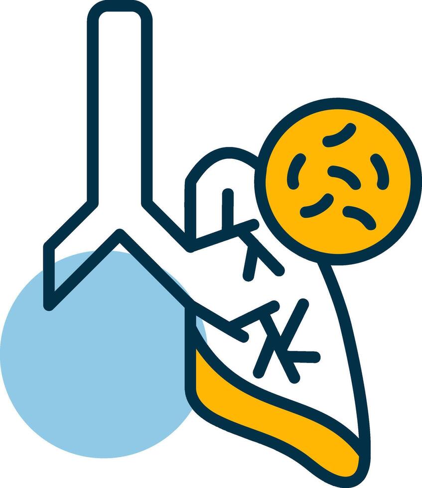 Germs In Lungs Shapes Icon vector