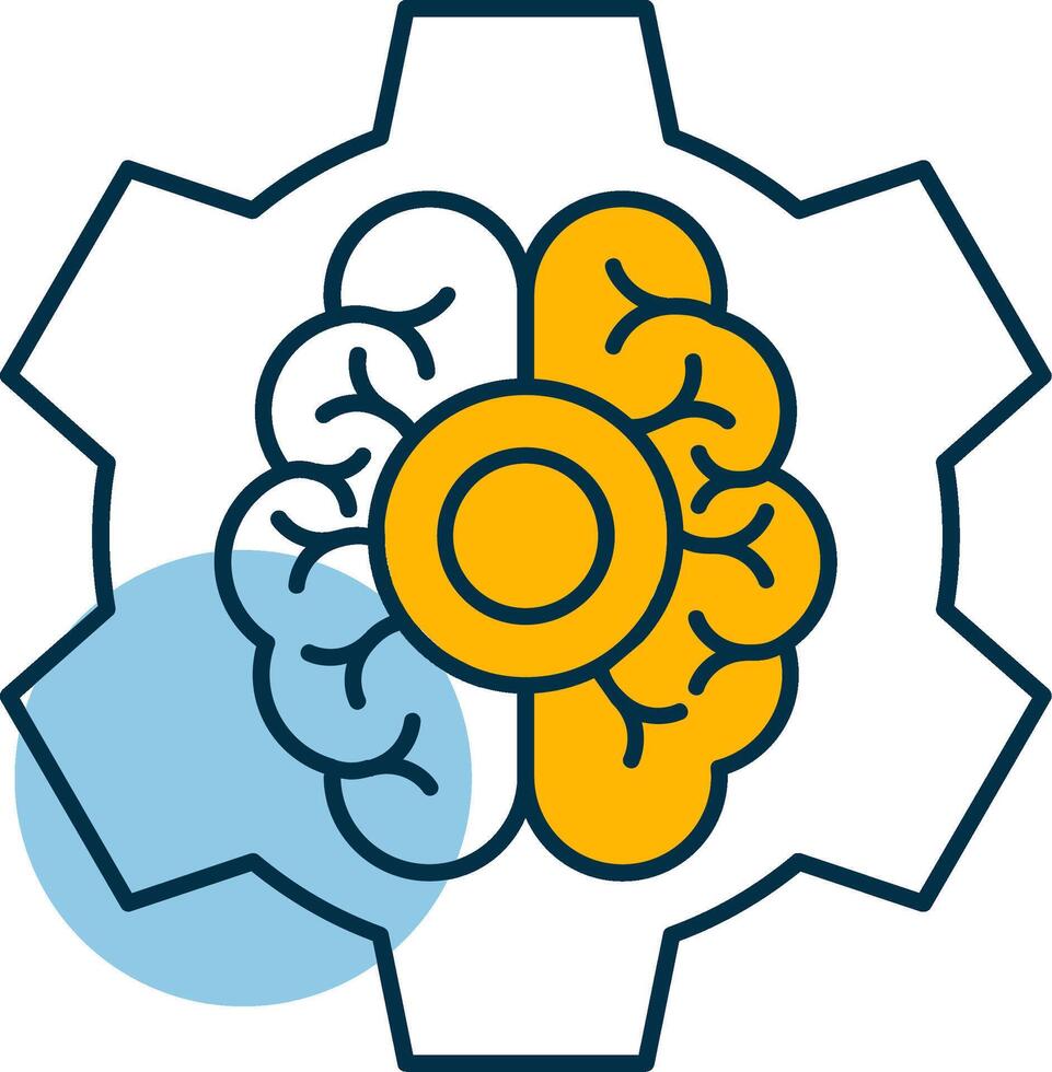 Brain Functions Shapes Icon vector