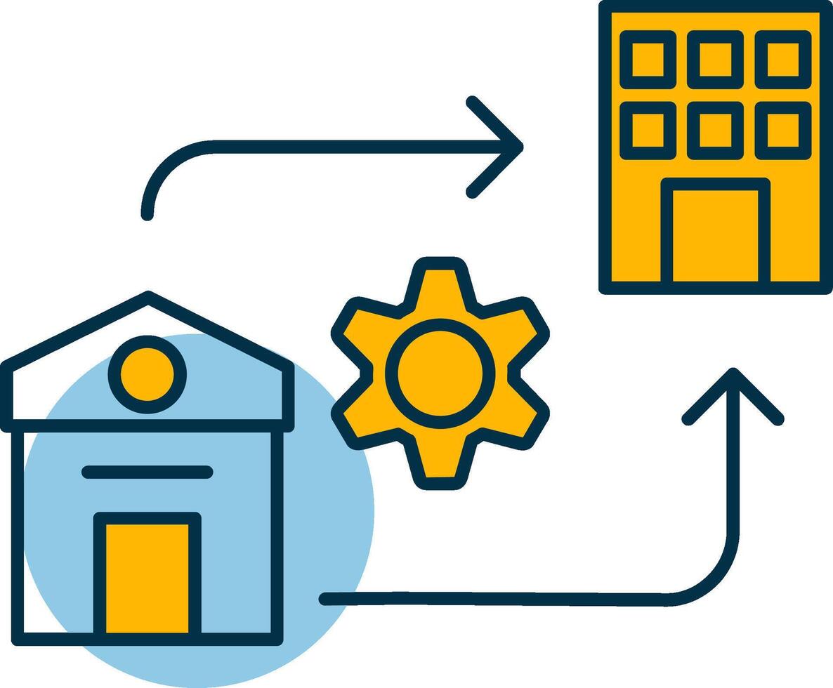Hybrid Work Shapes Icon vector