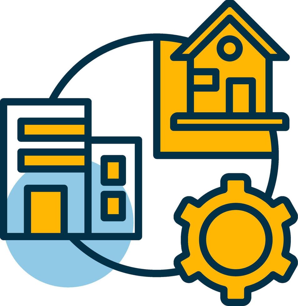 Hybrid Work Shapes Icon vector