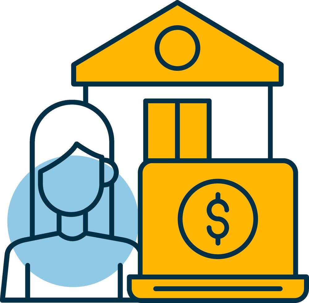 Work From Home Shapes Icon vector